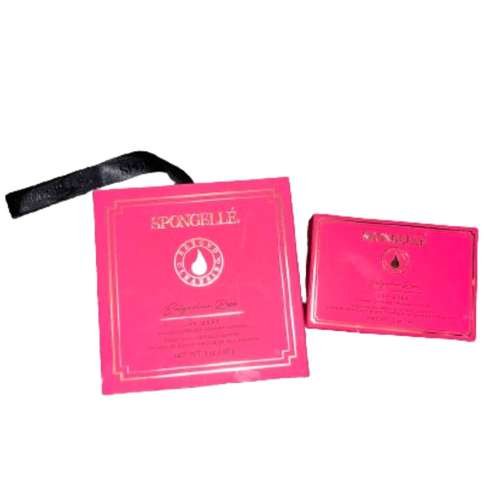 Spongellé Boxed Flower Bulgarian Rose Pedi-Buffer + Body Wash Bath Sponge Duo